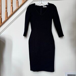 Black V-Neck Sheath Dress